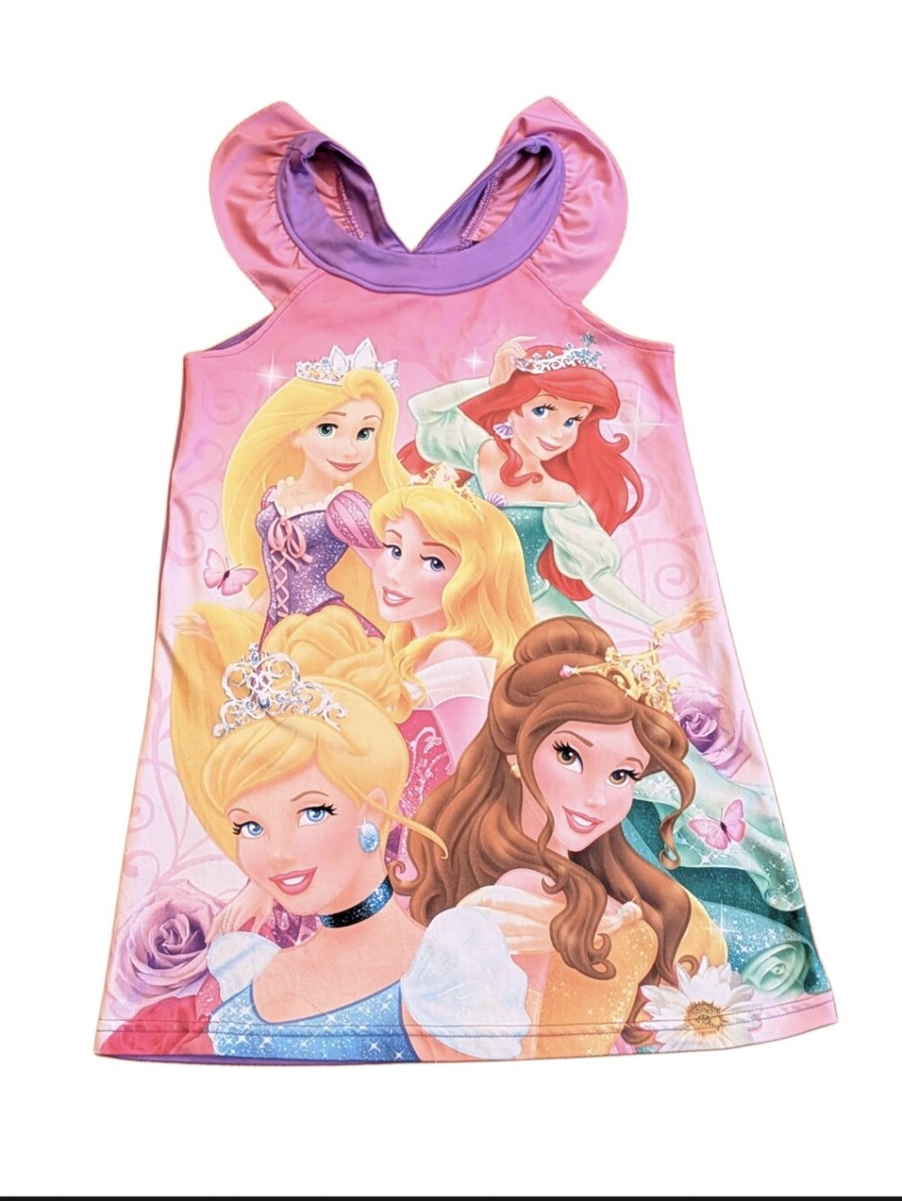 Disney Princess Girls Size 6 Pullover Lightweight Summer Nightgown Sleep Dress